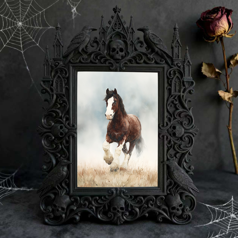 Buzz-worthy Gothic Dark-style Photo Frame | Witchy Spell Book Shop Decor, Photo Ornament, Wall-mountable & Tabletop, Scratch-resistant Frame