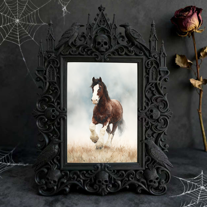 Buzz-worthy Gothic Dark-style Photo Frame | Witchy Spell Book Shop Decor, Photo Ornament, Wall-mountable & Tabletop, Scratch-resistant Frame