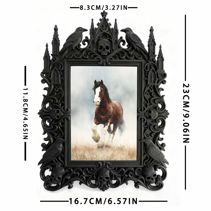 Buzz-worthy Gothic Dark-style Photo Frame | Witchy Spell Book Shop Decor, Photo Ornament, Wall-mountable & Tabletop, Scratch-resistant Frame