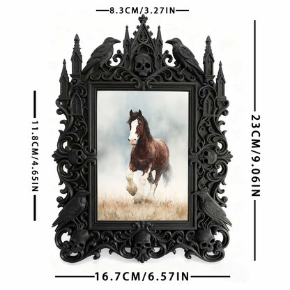Buzz-worthy Gothic Dark-style Photo Frame | Witchy Spell Book Shop Decor, Photo Ornament, Wall-mountable & Tabletop, Scratch-resistant Frame