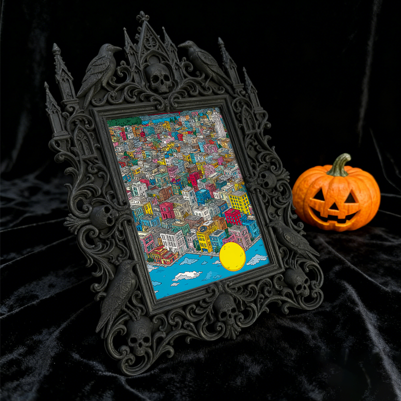 Style-defining Gothic Dark-style Photo Frame | Gothic Pet Urn Memorial Display, Photo Ornament, Wall/Table Dual-use, Eco-friendly Frame