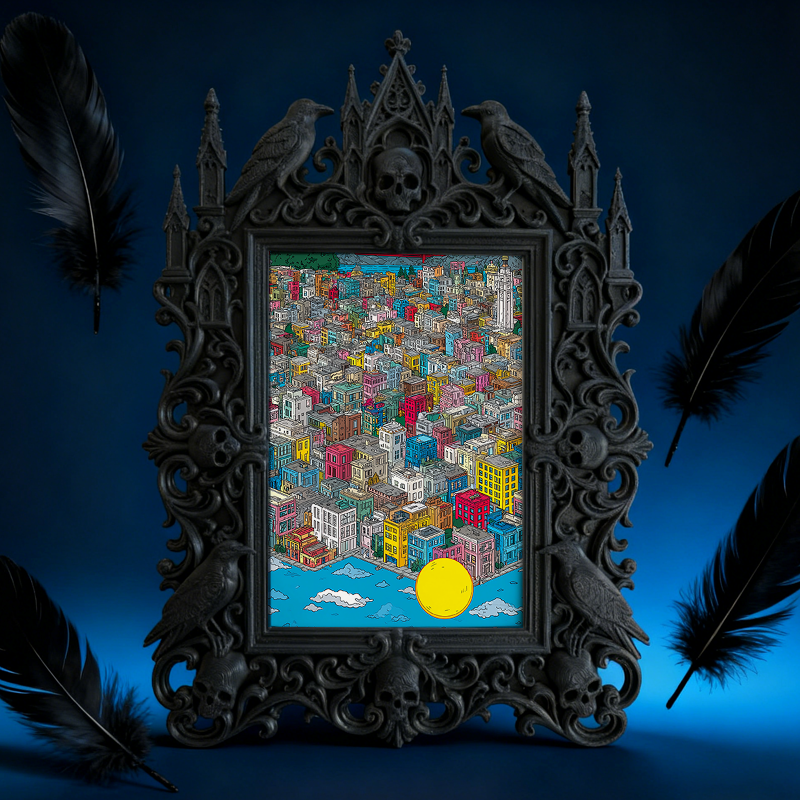 Style-defining Gothic Dark-style Photo Frame | Gothic Pet Urn Memorial Display, Photo Ornament, Wall/Table Dual-use, Eco-friendly Frame