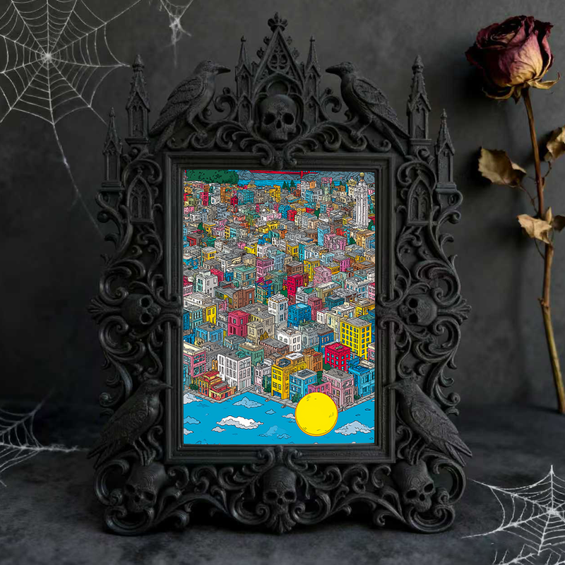 Style-defining Gothic Dark-style Photo Frame | Gothic Pet Urn Memorial Display, Photo Ornament, Wall/Table Dual-use, Eco-friendly Frame