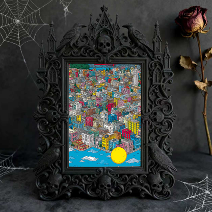 Style-defining Gothic Dark-style Photo Frame | Gothic Pet Urn Memorial Display, Photo Ornament, Wall/Table Dual-use, Eco-friendly Frame