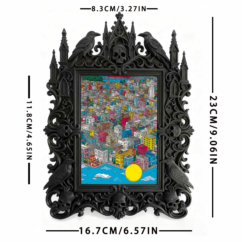 Style-defining Gothic Dark-style Photo Frame | Gothic Pet Urn Memorial Display, Photo Ornament, Wall/Table Dual-use, Eco-friendly Frame