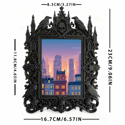 Must-own Gothic Dark-style Photo Frame | Dark Art Tattoo Studio Portfolio Display, Photo Ornament, Wall-mountable & Tabletop, Slim Frame