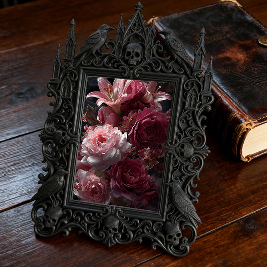 Customer-raved Gothic Dark-style Photo Frame | Vampire Themed Birthday Dinner Decor, Photo Ornament, Dual-use Display, Sturdy Frame