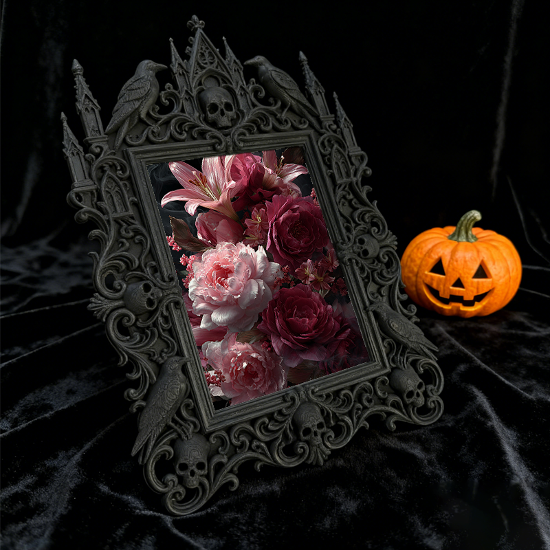 Customer-raved Gothic Dark-style Photo Frame | Vampire Themed Birthday Dinner Decor, Photo Ornament, Dual-use Display, Sturdy Frame