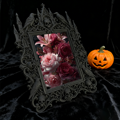 Customer-raved Gothic Dark-style Photo Frame | Vampire Themed Birthday Dinner Decor, Photo Ornament, Dual-use Display, Sturdy Frame