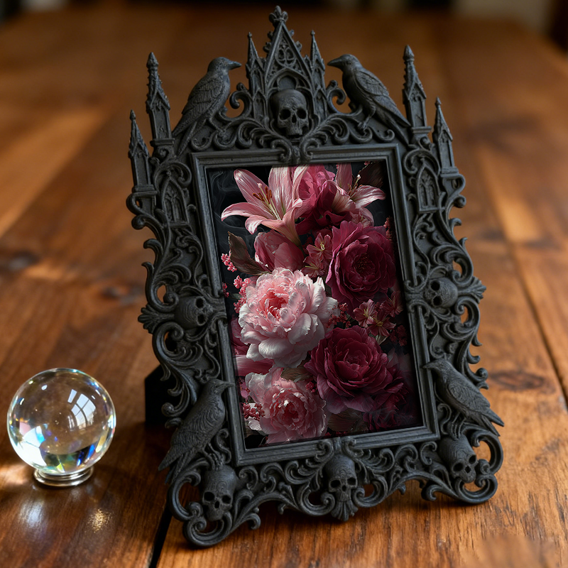 Customer-raved Gothic Dark-style Photo Frame | Vampire Themed Birthday Dinner Decor, Photo Ornament, Dual-use Display, Sturdy Frame