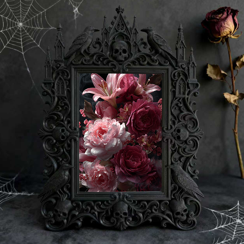 Customer-raved Gothic Dark-style Photo Frame | Vampire Themed Birthday Dinner Decor, Photo Ornament, Dual-use Display, Sturdy Frame