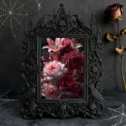 Customer-raved Gothic Dark-style Photo Frame | Vampire Themed Birthday Dinner Decor, Photo Ornament, Dual-use Display, Sturdy Frame