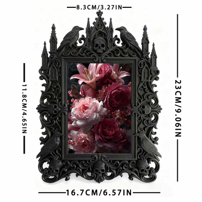 Customer-raved Gothic Dark-style Photo Frame | Vampire Themed Birthday Dinner Decor, Photo Ornament, Dual-use Display, Sturdy Frame