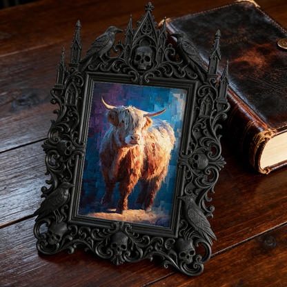 Hard-to-get Gothic Dark-style Photo Frame | Werewolf Themed Hunting Lodge Decor, Photo Ornament, Wall/Table Dual-use, Rustic Frame