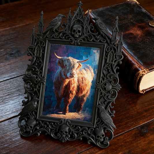 Hard-to-get Gothic Dark-style Photo Frame | Werewolf Themed Hunting Lodge Decor, Photo Ornament, Wall/Table Dual-use, Rustic Frame