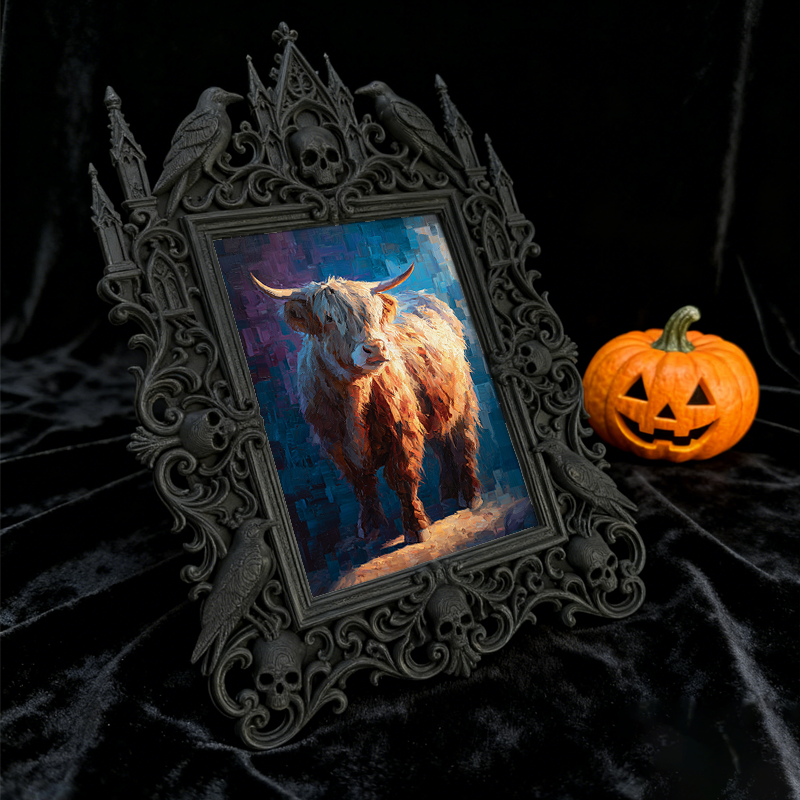 Hard-to-get Gothic Dark-style Photo Frame | Werewolf Themed Hunting Lodge Decor, Photo Ornament, Wall/Table Dual-use, Rustic Frame