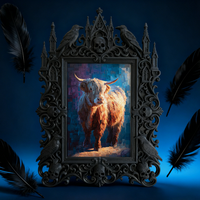 Hard-to-get Gothic Dark-style Photo Frame | Werewolf Themed Hunting Lodge Decor, Photo Ornament, Wall/Table Dual-use, Rustic Frame