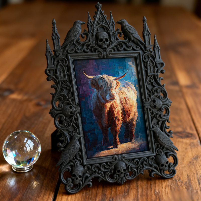Hard-to-get Gothic Dark-style Photo Frame | Werewolf Themed Hunting Lodge Decor, Photo Ornament, Wall/Table Dual-use, Rustic Frame