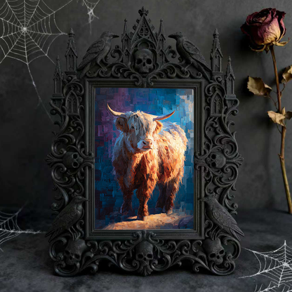 Hard-to-get Gothic Dark-style Photo Frame | Werewolf Themed Hunting Lodge Decor, Photo Ornament, Wall/Table Dual-use, Rustic Frame