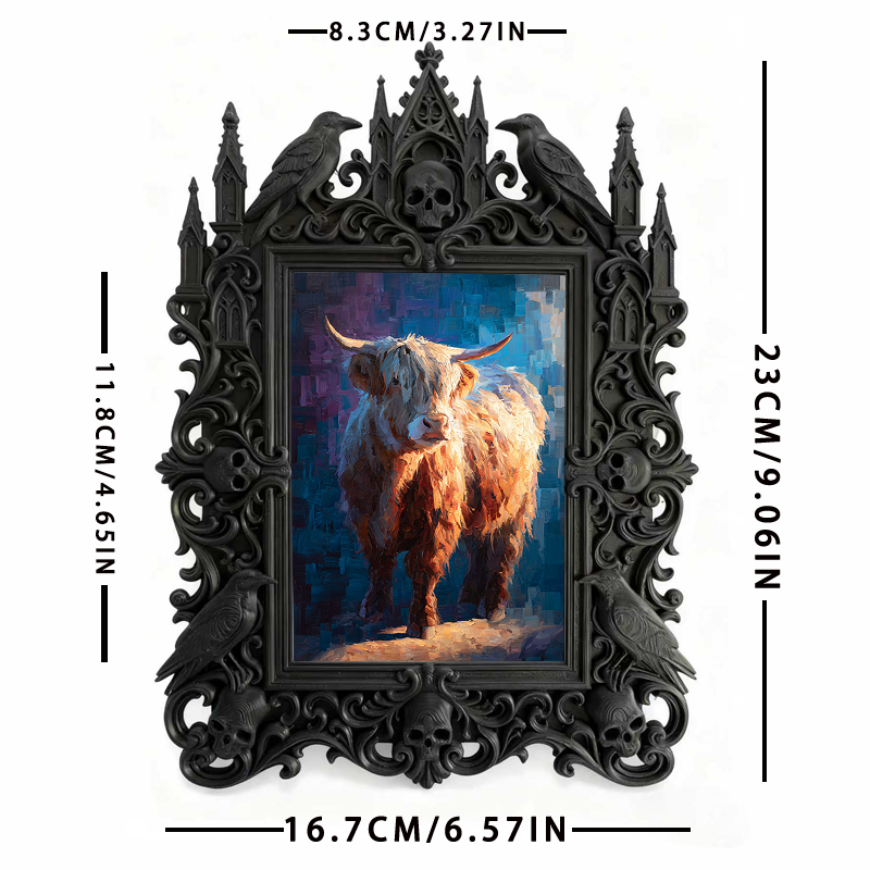 Hard-to-get Gothic Dark-style Photo Frame | Werewolf Themed Hunting Lodge Decor, Photo Ornament, Wall/Table Dual-use, Rustic Frame