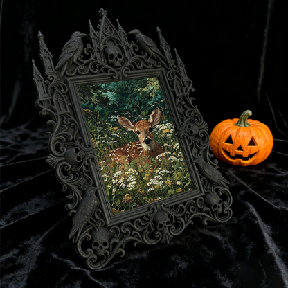 Insta-trending Gothic Dark-style Photo Frame | Gothic Makeup Storage Shop Decor, Photo Ornament, Wall-mountable & Tabletop, High-gloss Frame