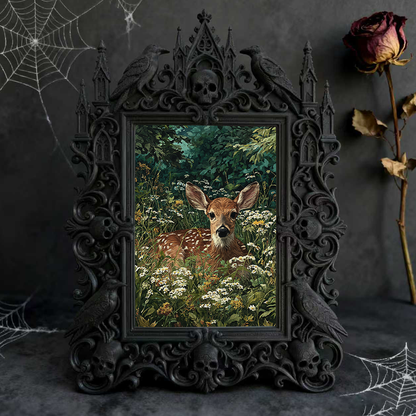 Insta-trending Gothic Dark-style Photo Frame | Gothic Makeup Storage Shop Decor, Photo Ornament, Wall-mountable & Tabletop, High-gloss Frame