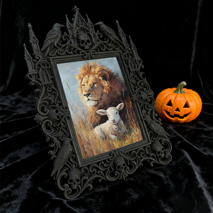 Classy-modern Gothic Dark-style Photo Frame | Dark Academia Book Repair Shop Decor, Photo Ornament, Wall-mountable & Tabletop, Practical Fra