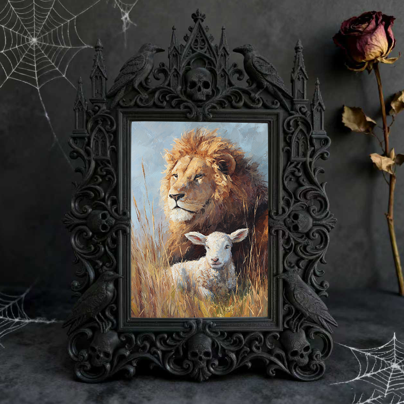 Classy-modern Gothic Dark-style Photo Frame | Dark Academia Book Repair Shop Decor, Photo Ornament, Wall-mountable & Tabletop, Practical Fra