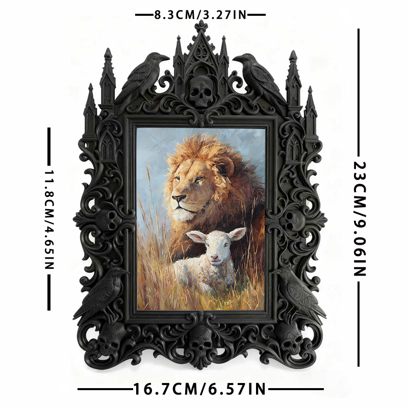 Classy-modern Gothic Dark-style Photo Frame | Dark Academia Book Repair Shop Decor, Photo Ornament, Wall-mountable & Tabletop, Practical Fra