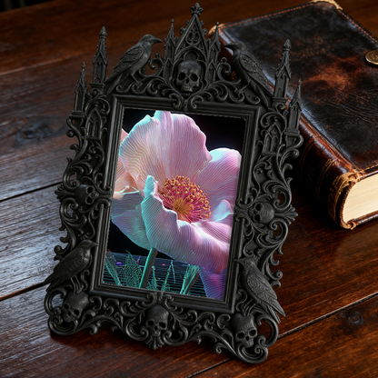 Unique-vibe Gothic Dark-style Photo Frame | Witchy Moon Water Shop Decor, Photo Ornament, Wall-mountable & Tabletop, Portable Frame