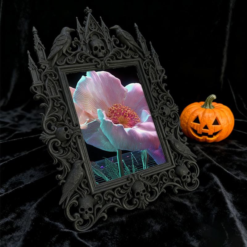 Unique-vibe Gothic Dark-style Photo Frame | Witchy Moon Water Shop Decor, Photo Ornament, Wall-mountable & Tabletop, Portable Frame