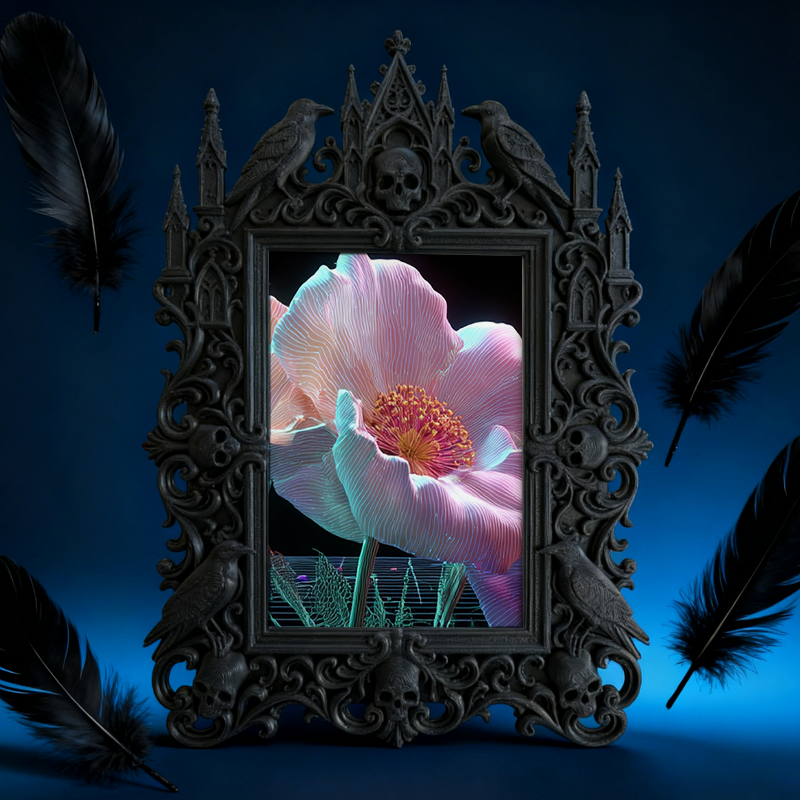 Unique-vibe Gothic Dark-style Photo Frame | Witchy Moon Water Shop Decor, Photo Ornament, Wall-mountable & Tabletop, Portable Frame
