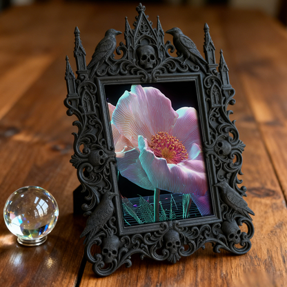 Unique-vibe Gothic Dark-style Photo Frame | Witchy Moon Water Shop Decor, Photo Ornament, Wall-mountable & Tabletop, Portable Frame