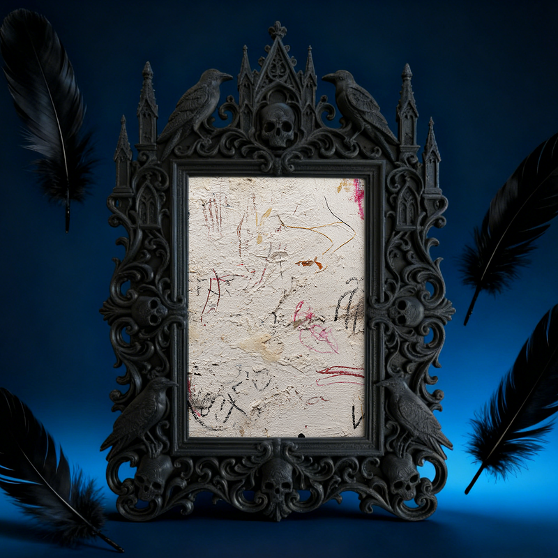 Sturdy-durable Gothic Dark-style Photo Frame | Gothic Body Jewelry Shop Decor, Photo Ornament, Dual-use Display, Wear-resistant Frame