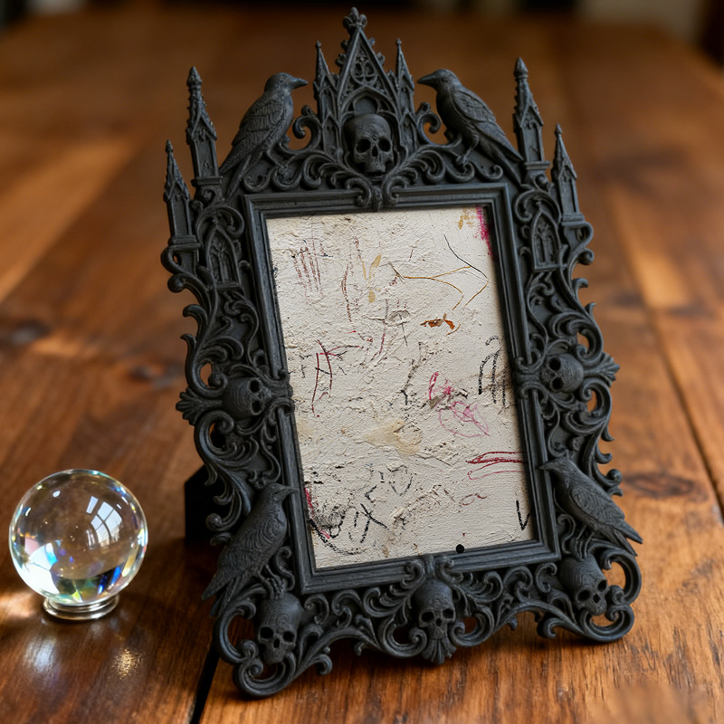 Sturdy-durable Gothic Dark-style Photo Frame | Gothic Body Jewelry Shop Decor, Photo Ornament, Dual-use Display, Wear-resistant Frame