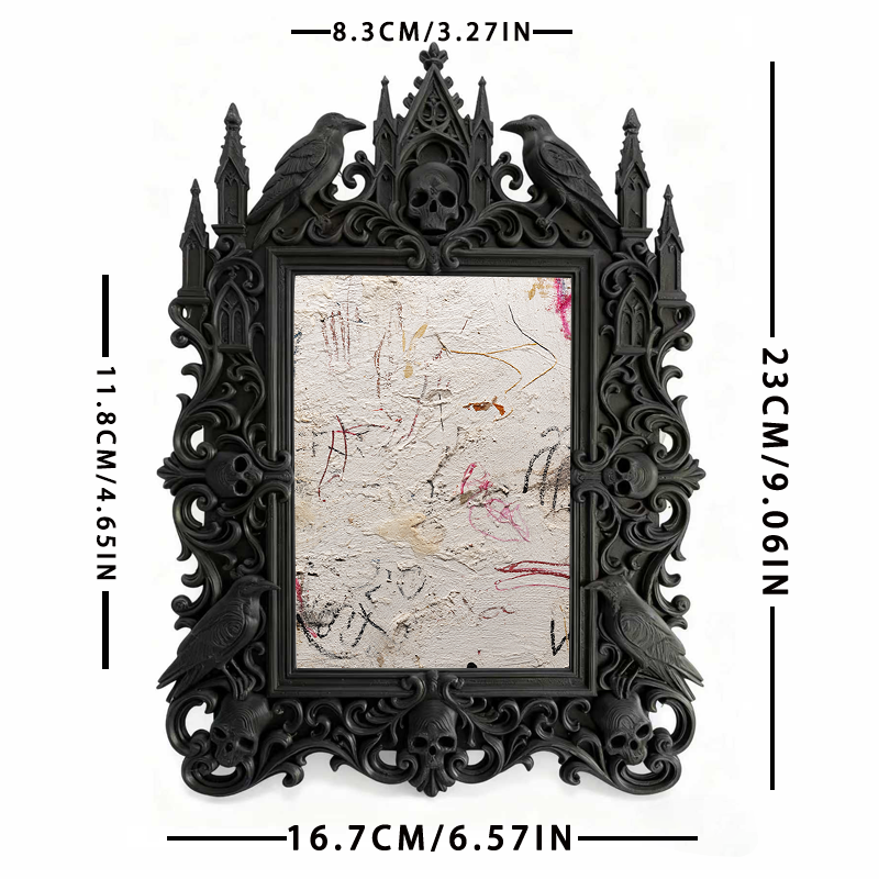 Sturdy-durable Gothic Dark-style Photo Frame | Gothic Body Jewelry Shop Decor, Photo Ornament, Dual-use Display, Wear-resistant Frame