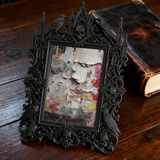 Collector-fave Gothic Dark-style Photo Frame | Vintage Horror Action Figure Shop Decor, Photo Ornament, Wall/Table Dual-use, Display-grade F