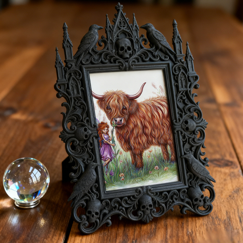 Adorable-dark Gothic Dark-style Photo Frame | Gothic Handmade Candle Jar Shop Decor, Photo Ornament, Dual-use Display, Cute Frame