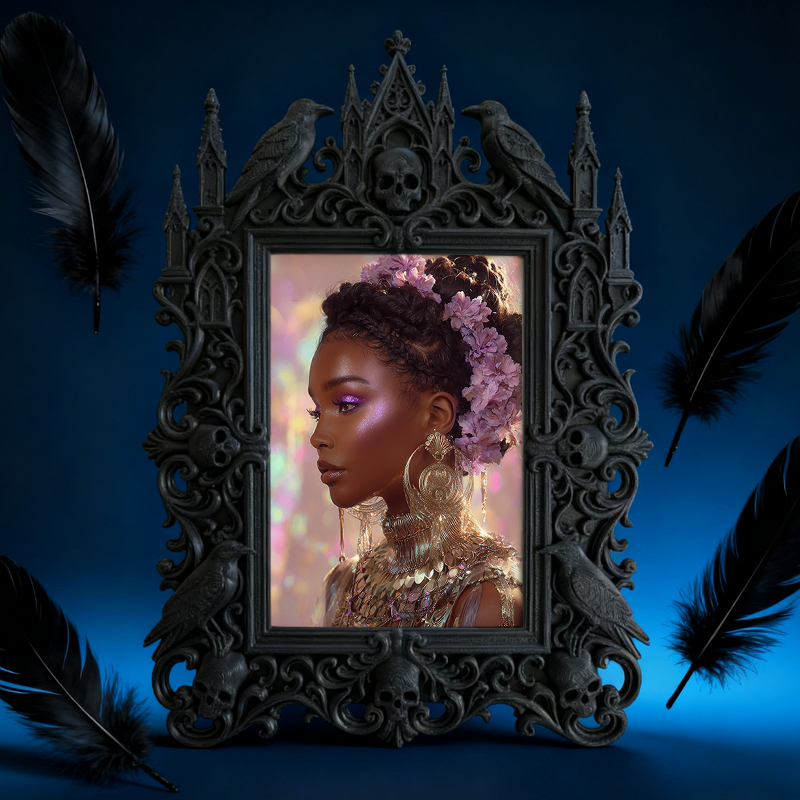 Top-choice Gothic Dark-style Photo Frame | Dark Academia Student Study Desk Decor, Photo Ornament, Wall/Table Dual-use, Durable Frame