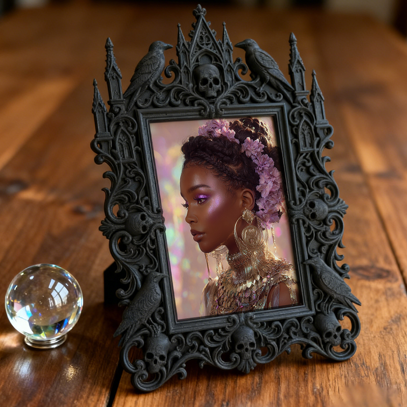 Top-choice Gothic Dark-style Photo Frame | Dark Academia Student Study Desk Decor, Photo Ornament, Wall/Table Dual-use, Durable Frame