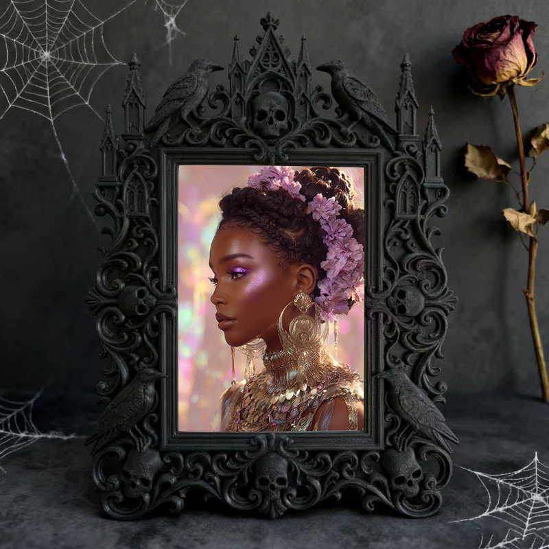 Top-choice Gothic Dark-style Photo Frame | Dark Academia Student Study Desk Decor, Photo Ornament, Wall/Table Dual-use, Durable Frame