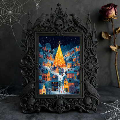 High-demand Gothic Dark-style Photo Frame | Witchy Crystal Grid Workshop Decor, Photo Ornament, Wall-mountable & Tabletop, Scratch-resistant