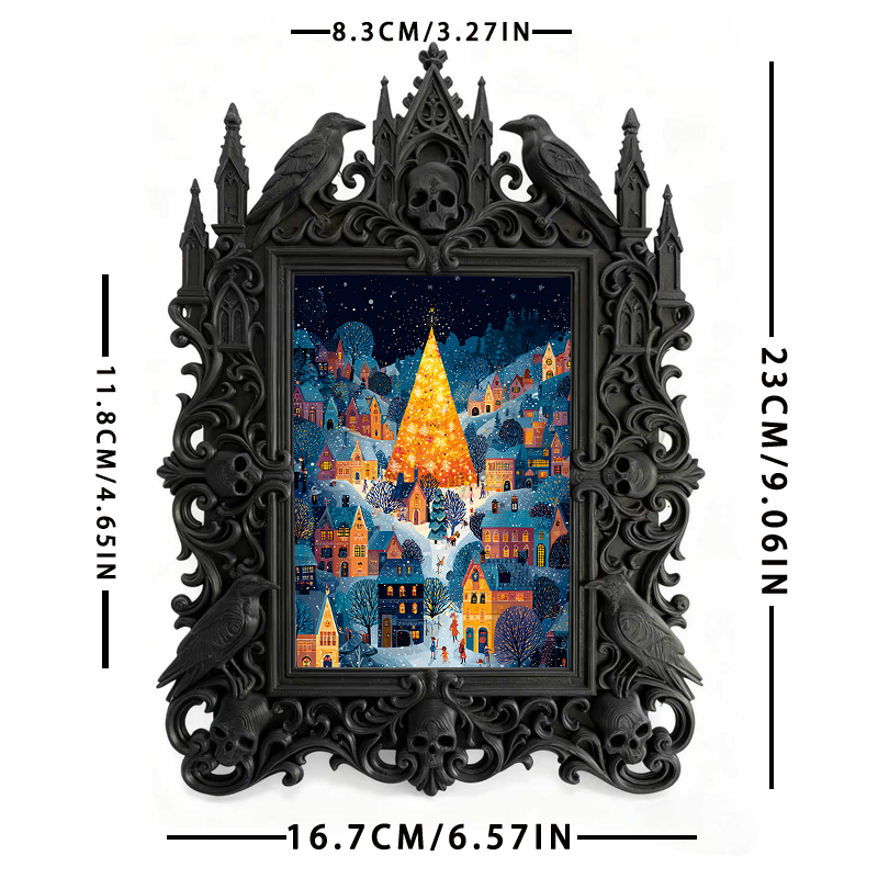 High-demand Gothic Dark-style Photo Frame | Witchy Crystal Grid Workshop Decor, Photo Ornament, Wall-mountable & Tabletop, Scratch-resistant