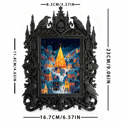 High-demand Gothic Dark-style Photo Frame | Witchy Crystal Grid Workshop Decor, Photo Ornament, Wall-mountable & Tabletop, Scratch-resistant