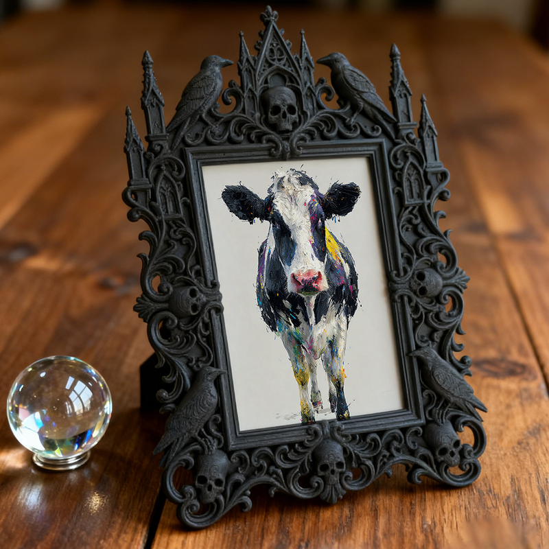 Trend-setting Gothic Dark-style Photo Frame | Gothic Kids’ Vampire Bedroom Decor, Photo Ornament, Wall/Table Dual-use, Eco-friendly Frame