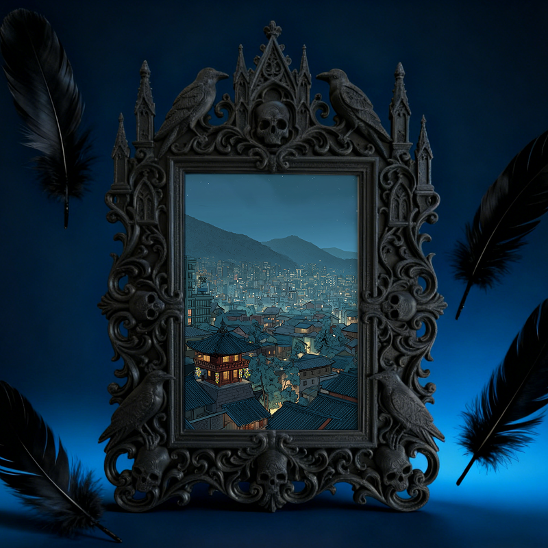 Must-buy Gothic Dark-style Photo Frame | Dark Dried Flower Arrangement Shop Decor, Photo Ornament, Wall-mountable & Tabletop, Slim Frame