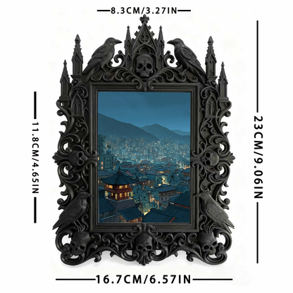 Must-buy Gothic Dark-style Photo Frame | Dark Dried Flower Arrangement Shop Decor, Photo Ornament, Wall-mountable & Tabletop, Slim Frame