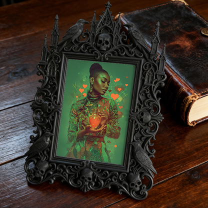 Customer-approved Gothic Dark-style Photo Frame | Vampire Masquerade Party Table Decor, Photo Ornament, Dual-use Display, Sturdy Frame