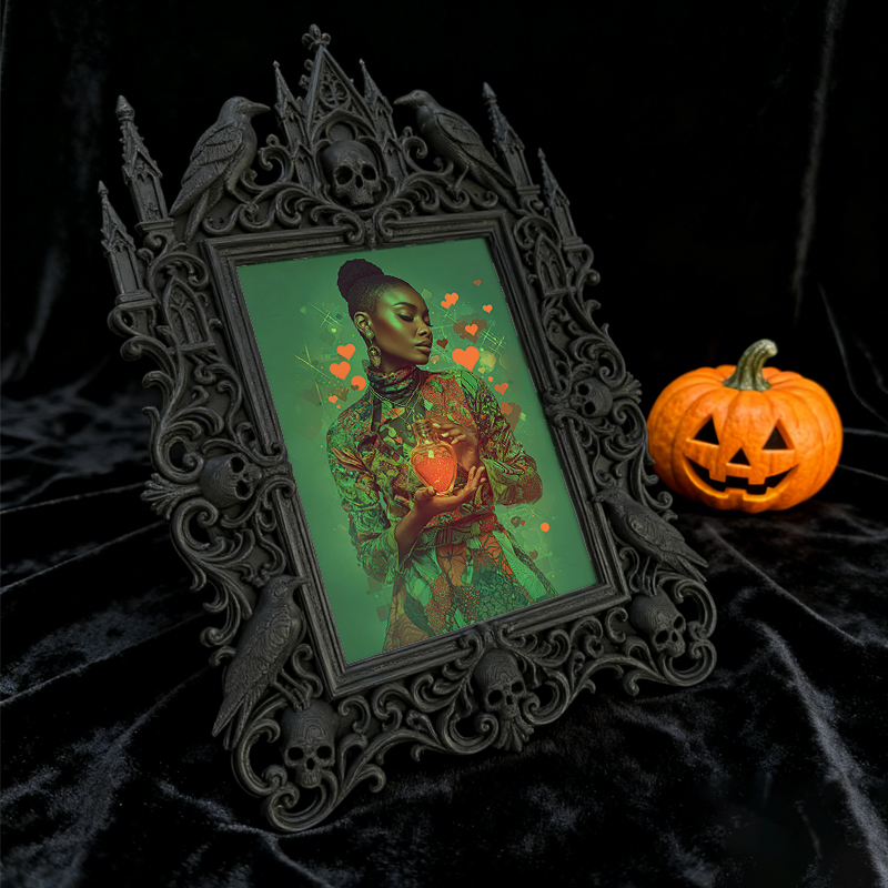 Customer-approved Gothic Dark-style Photo Frame | Vampire Masquerade Party Table Decor, Photo Ornament, Dual-use Display, Sturdy Frame