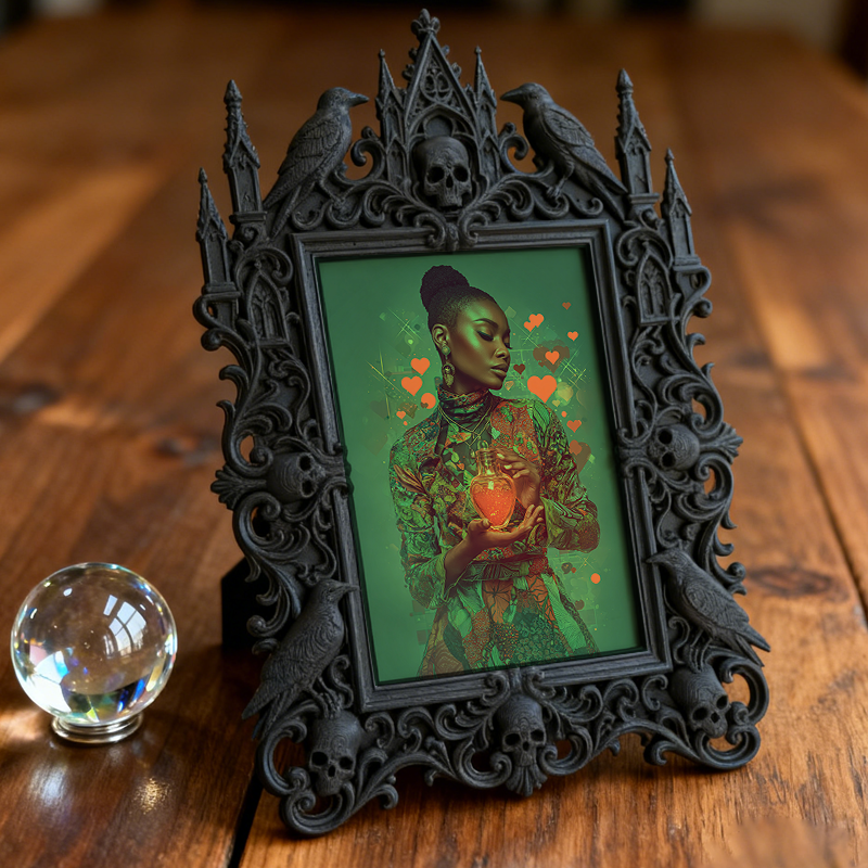 Customer-approved Gothic Dark-style Photo Frame | Vampire Masquerade Party Table Decor, Photo Ornament, Dual-use Display, Sturdy Frame